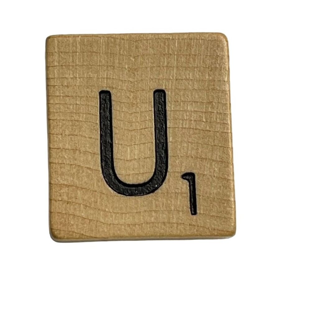 Scrabble Game Piece Letter U Replacement Wood Tile Genuine Standard Edition mq